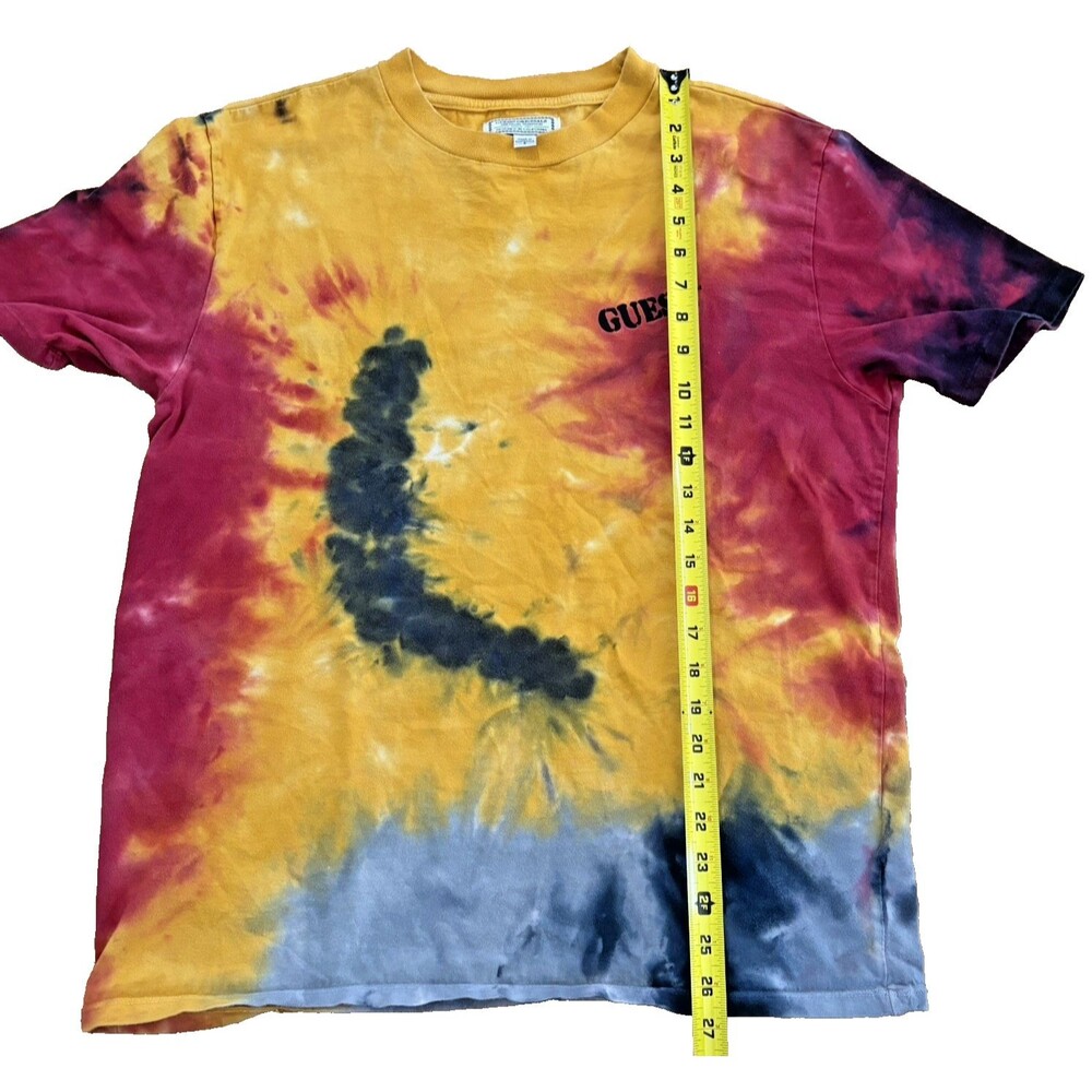 Guess Originals Shirt Men’s Size Small Tie-Dye Multicolor Spellout Short Sleeve - Picture 6 of 8